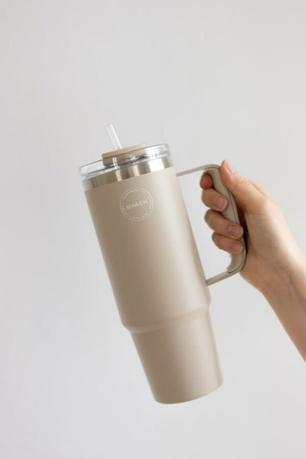 AYA&IDA Thermocup With Straw 885 ml_Cream Beige